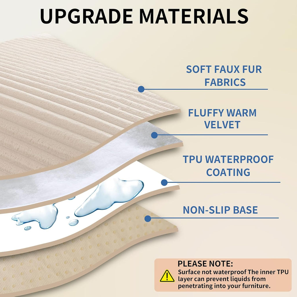 Waterproof Couch Cover for Dogs Washable, Faux Fur Pet Couch Covers for Sofa, Soft Dog Bed Cover Non-Slip Couch Covers