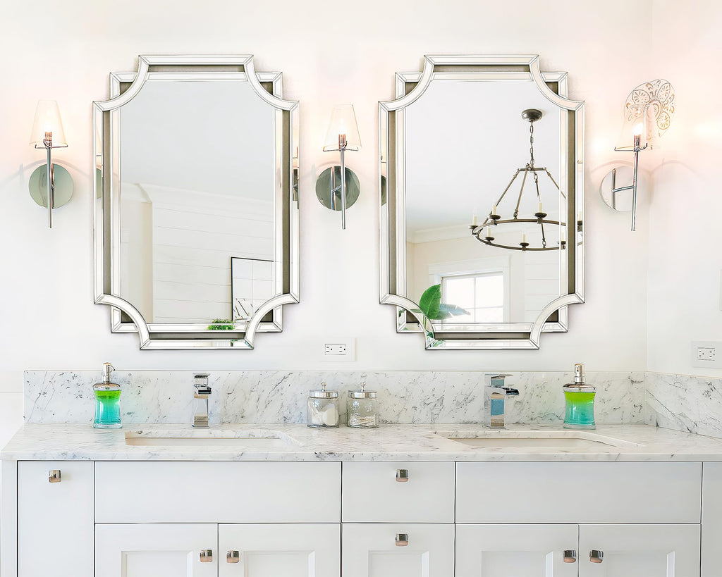 36" x 24" Rectangular Modern Decorative Wall Mirror with Beveled Edge Frame, Large Accent Mirror