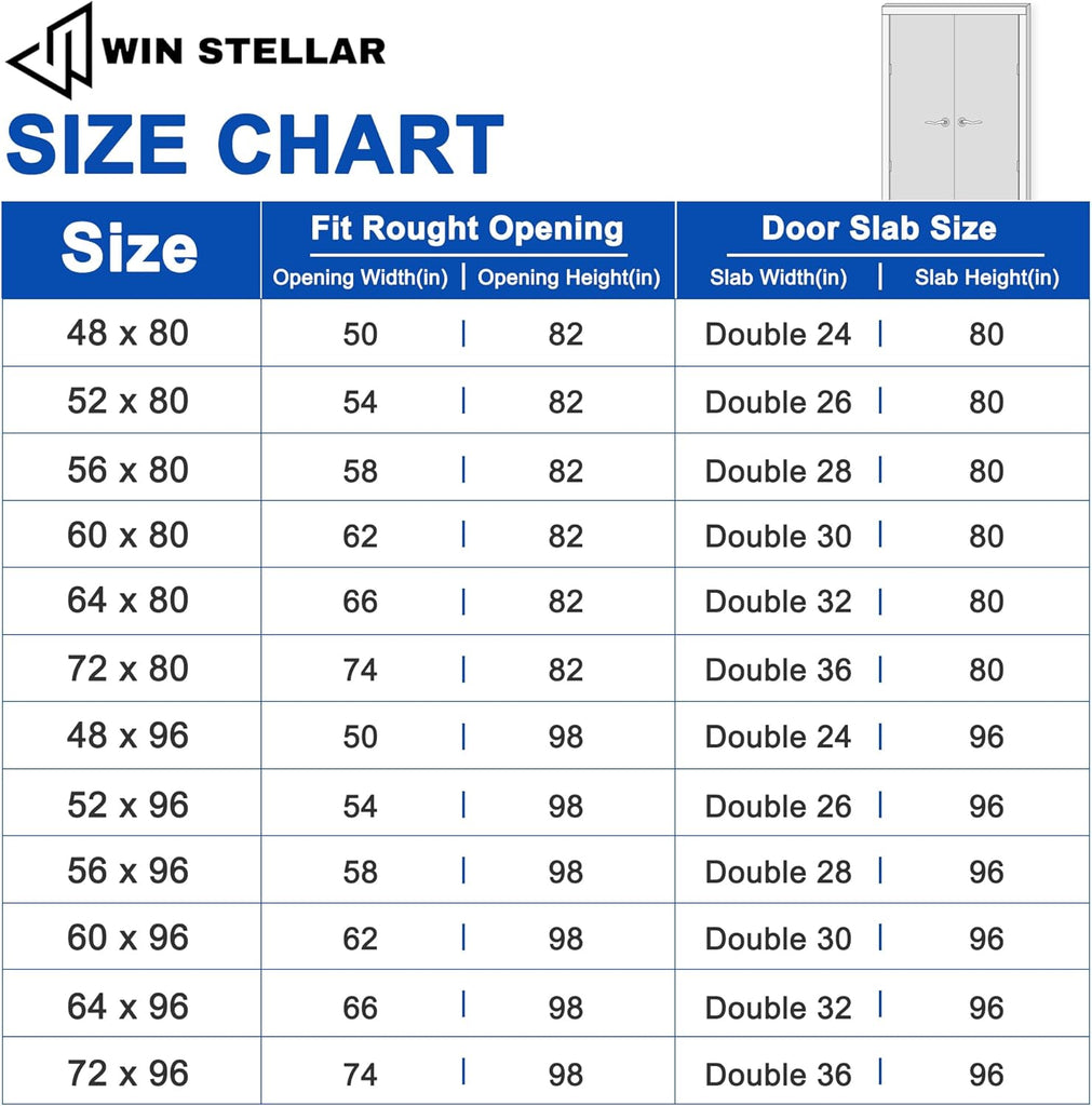 French Door 60" x 80" (Double 30" x 80") Clear Glass Door Slabs with Pre-Hung Jamb, Black Hinges, Levers and Latch
