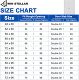 French Door 60" x 80" (Double 30" x 80") Clear Glass Door Slabs with Pre-Hung Jamb, Black Hinges, Levers and Latch
