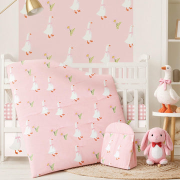 4 Pc Goose Crib Bedding Set Skirt Blanket Sheet Baby Stacker