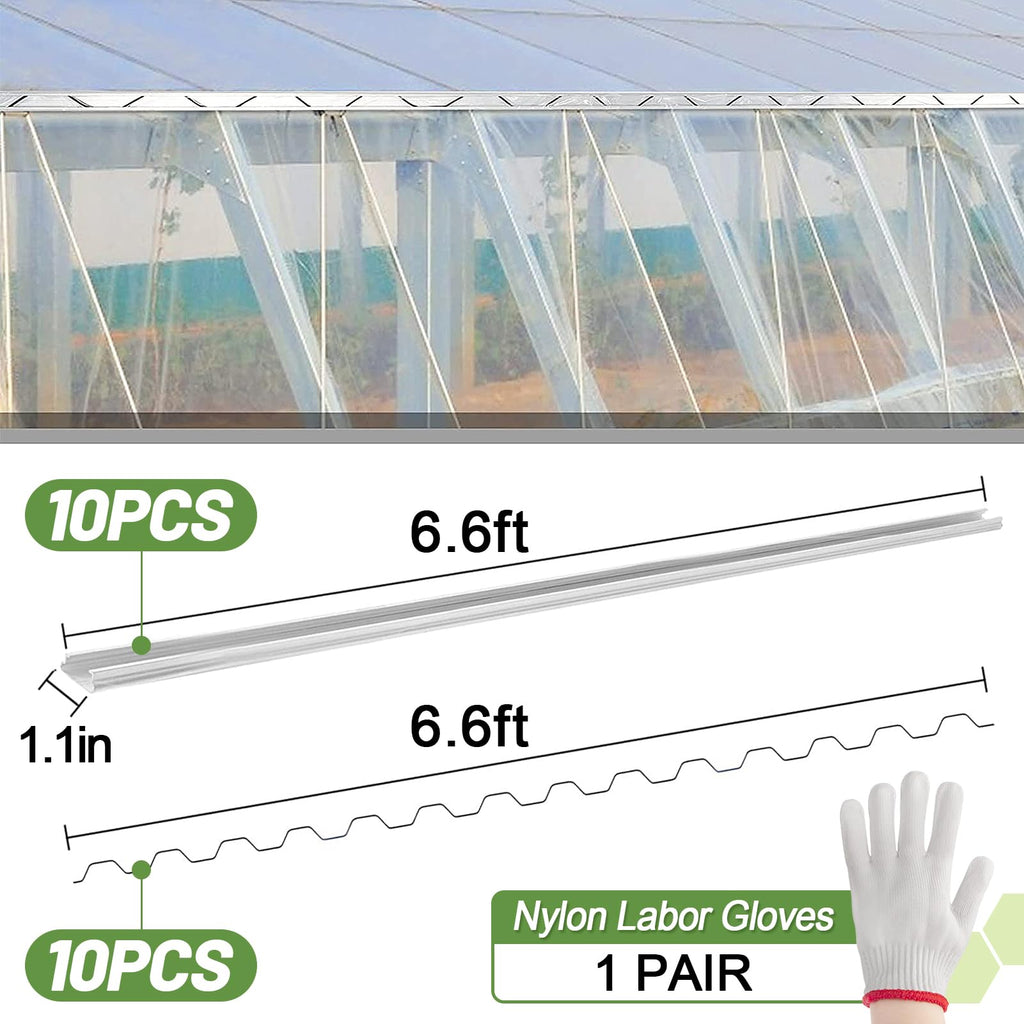 10 Sets Greenhouse Spring Wire & Lock Channel