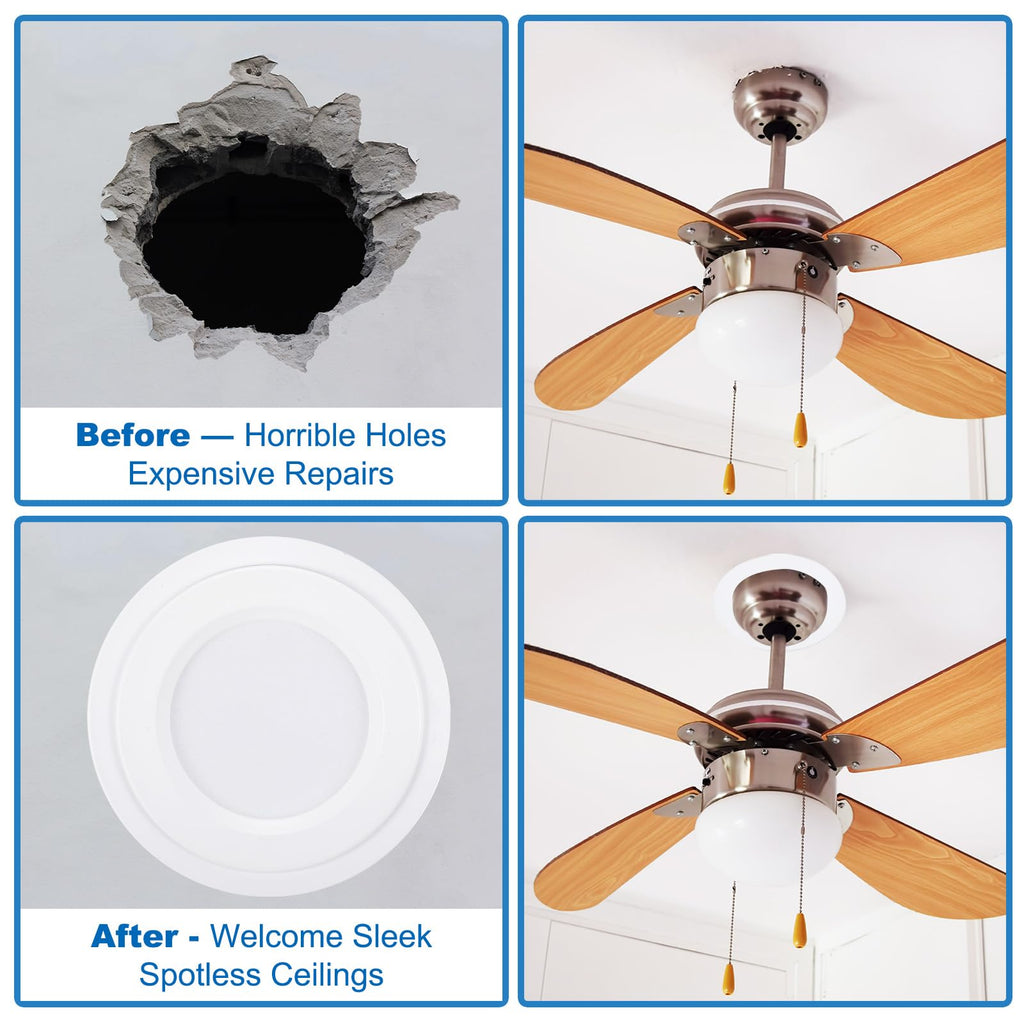 Goof Rings Inner Diameter 3.78", Outer Diameter 5.28", 8 Pcs Metal Goof Rings Cover Recessed Light Trim for Ceiling