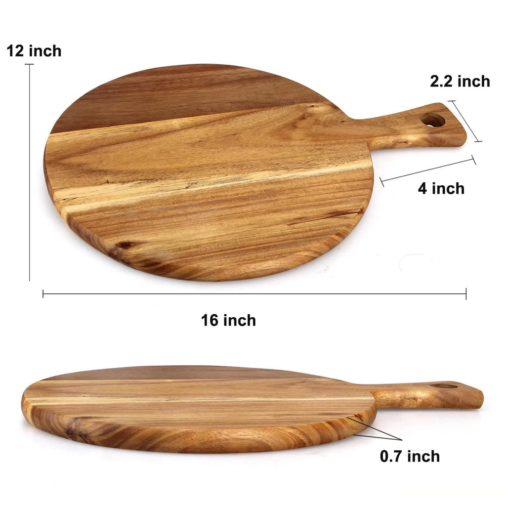 Acacia Wood Cutting Boards Round Chopping Charcuterie Boards