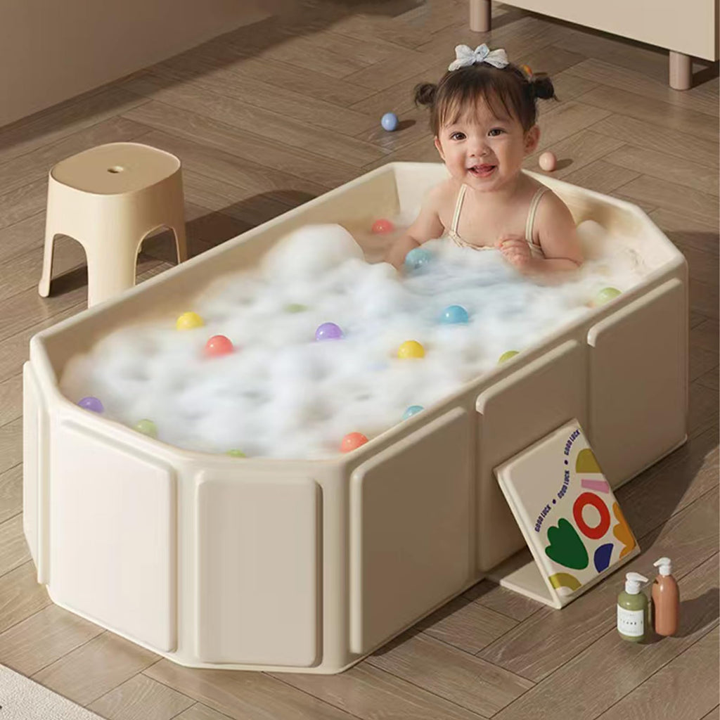 Foldable Baby Bathtub, Large Collapsible Kids Bath Tub for Toddlers & Infants, Space-Saving Portable Bath Bucket with