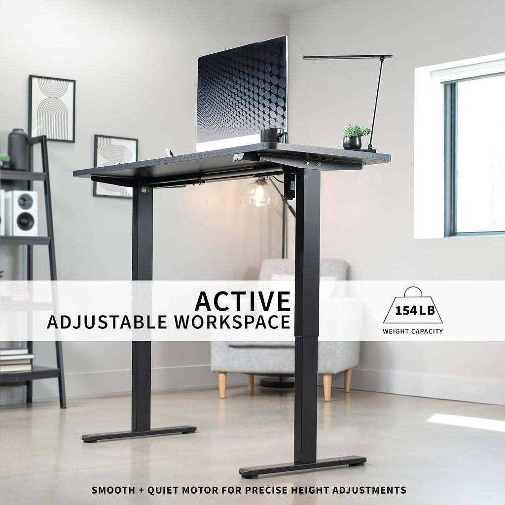 Dark Gray 71 x 30 in Standing Desk, DESK-KIT-0B7G | Electric, Holds 154 lbs, Sit Stand, Height Adjustable, Extra Deep