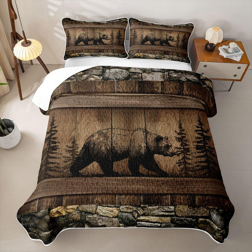 Rustic Cabin Bear Lightweight Quilt