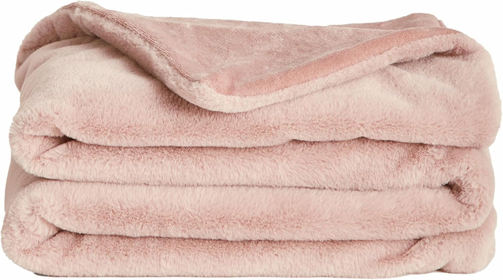 Lil’ Marsh Faux Fur Blanket - Lightweight, Soft Throw Blanket - Machine Washable , or Reading Chair- Small (50" x