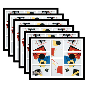 13x17 Collage Picture Frame for Wall Decor, 8-Opening for 4x6 Photo Frames