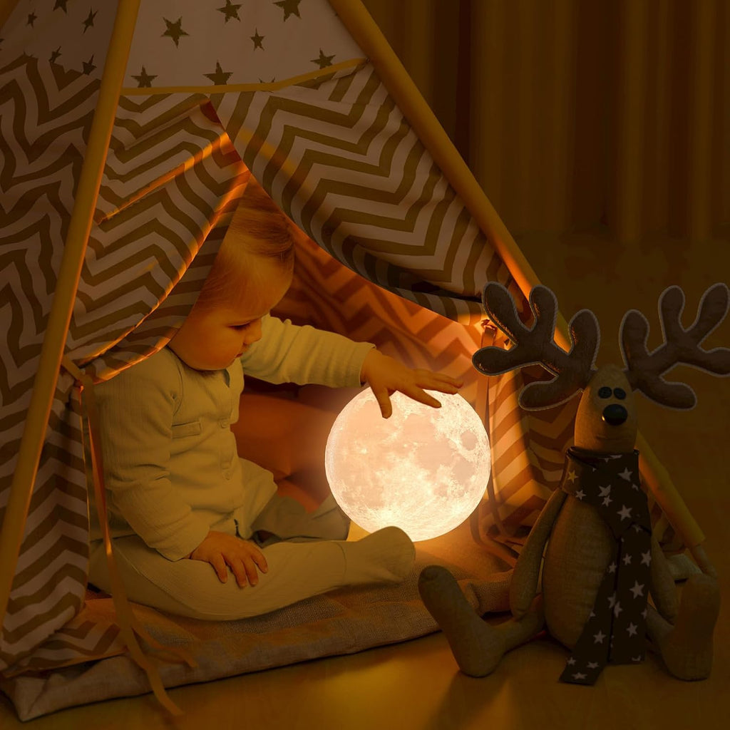 Moon Lamp Night Light for Kids Boys Grils Baby Nursery, 128LED Colors