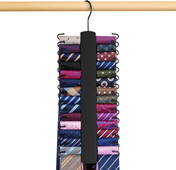 Tie Hanger for Closet, Wooden Tie Organizer, Holds 60 Ties