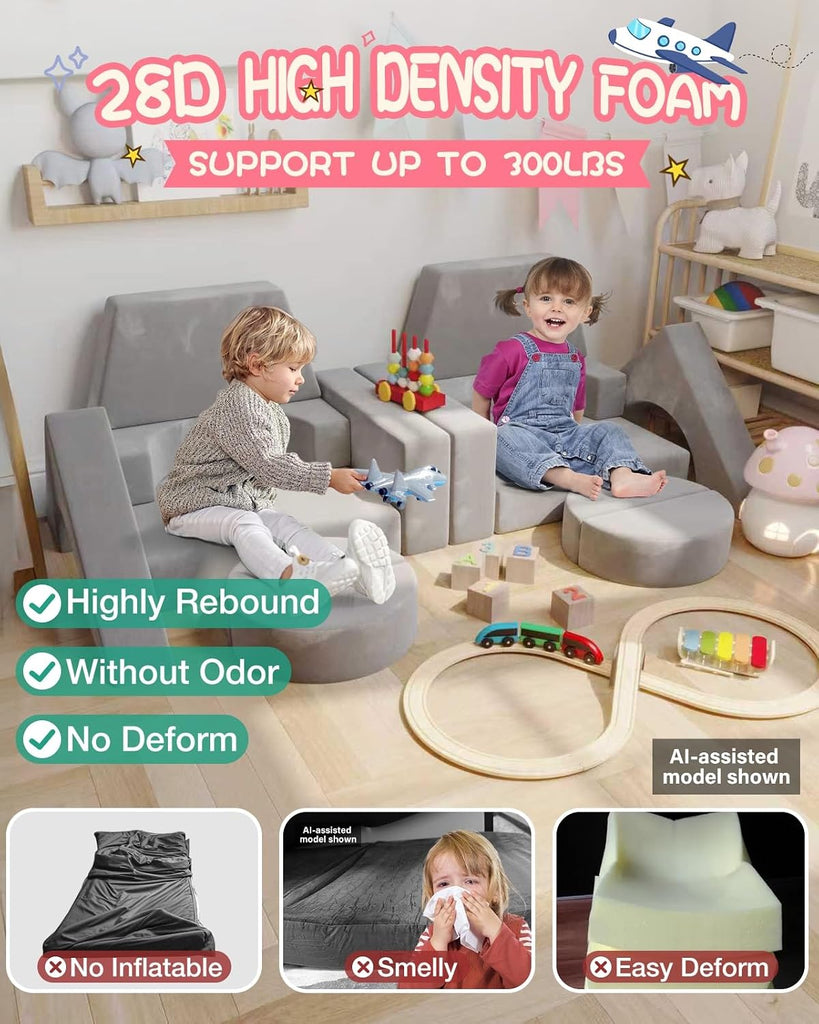 15pcs Modular Kids Play Couch,1000+ Imagination Creative Play