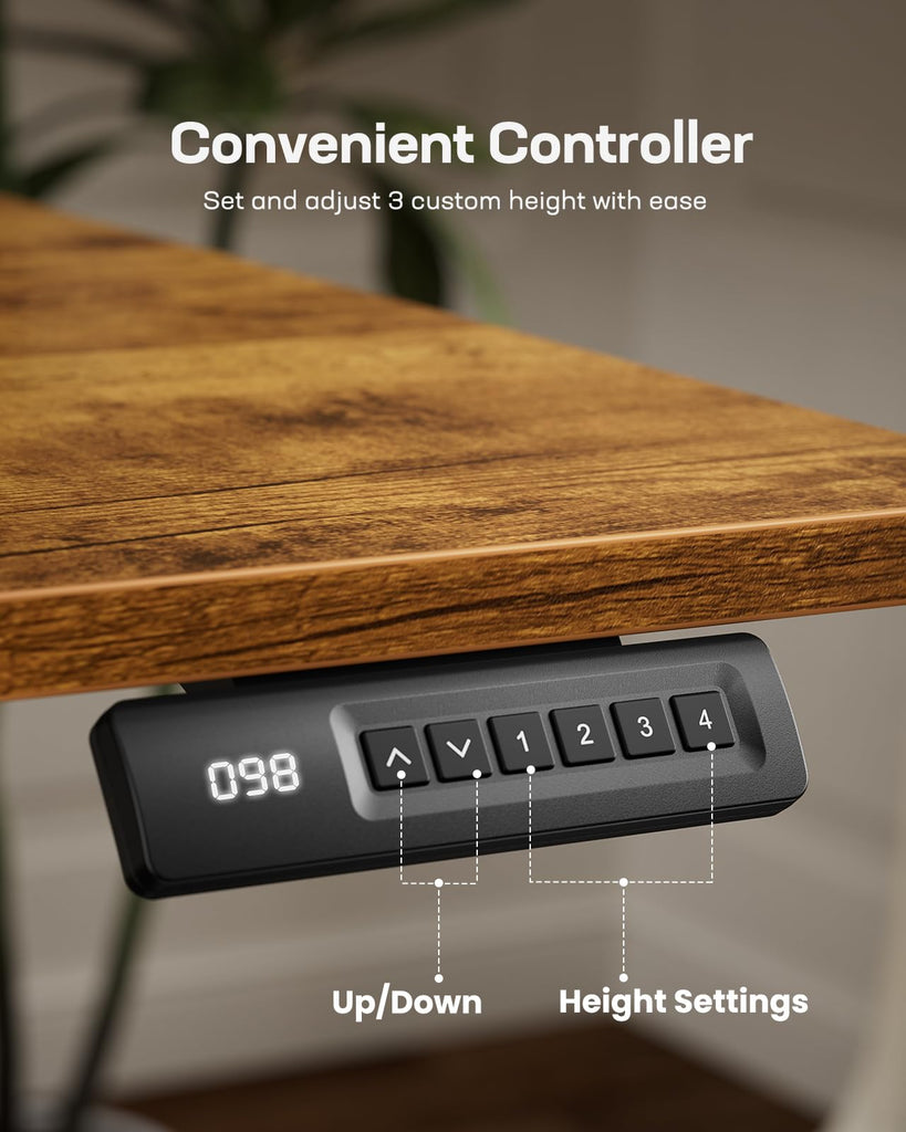 Electric Standing Desk with Sedentary Reminder, 48 * 24 Inch Standing Desk Adjustable Height, Stand up Desk Furniture