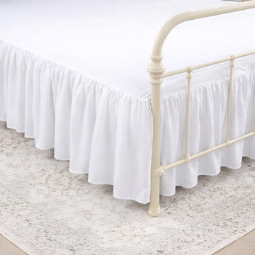 Ruffled Bed Skirt with Split Corners King, 100% Microfiber Hotel Quality, 15 Inch Drop Dust Ruffle Gathered Bedskirt