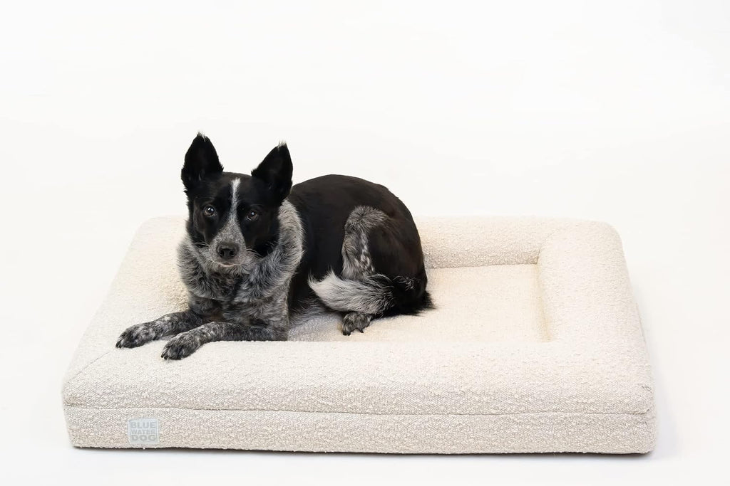 Luxury Boucle Orthopedic Memory Foam Dog Bed with Waterproof Liner and Machine Washable Cover with YKK Zippers