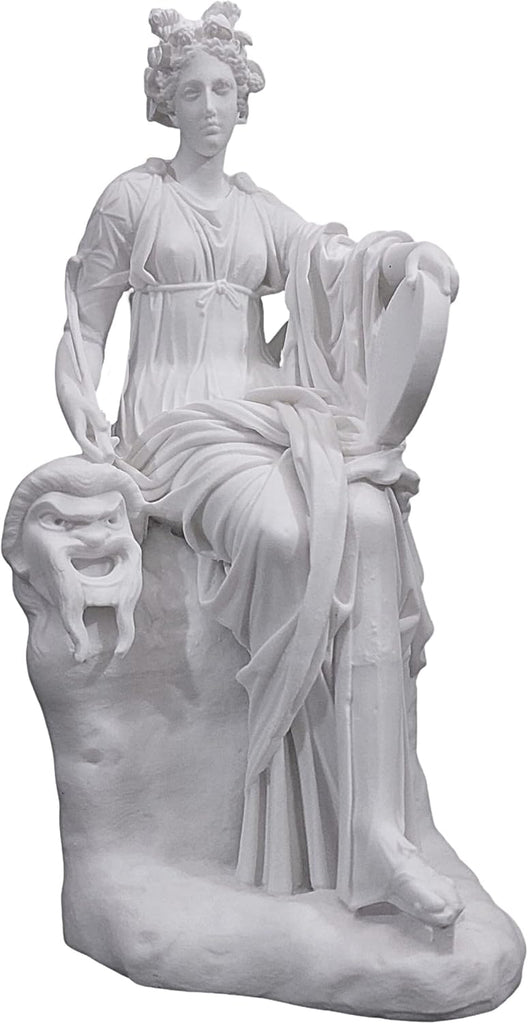 Thalia Muse Alabaster Statue Handmade Classical Greek Roman Sculpture
