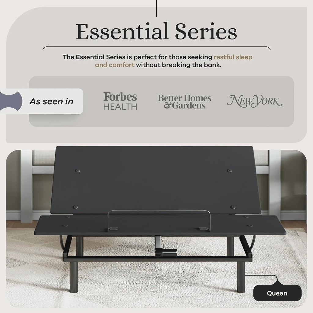 Sven and Son Essential Adjustable Bed Base (Frame Only), Easy Assembly, Head and Foot Lift, Memory Positions, Zero
