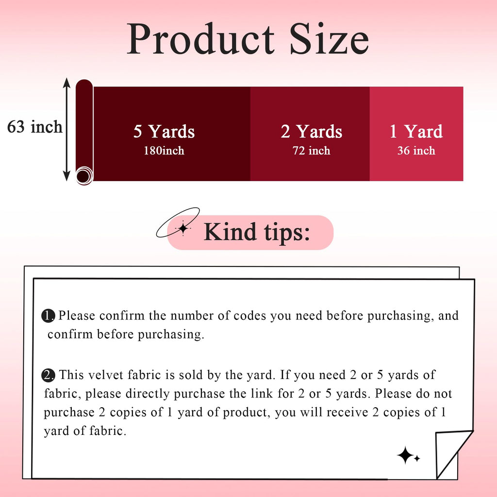 2 Yards Red Velvet Fabric 63 Inch Wide