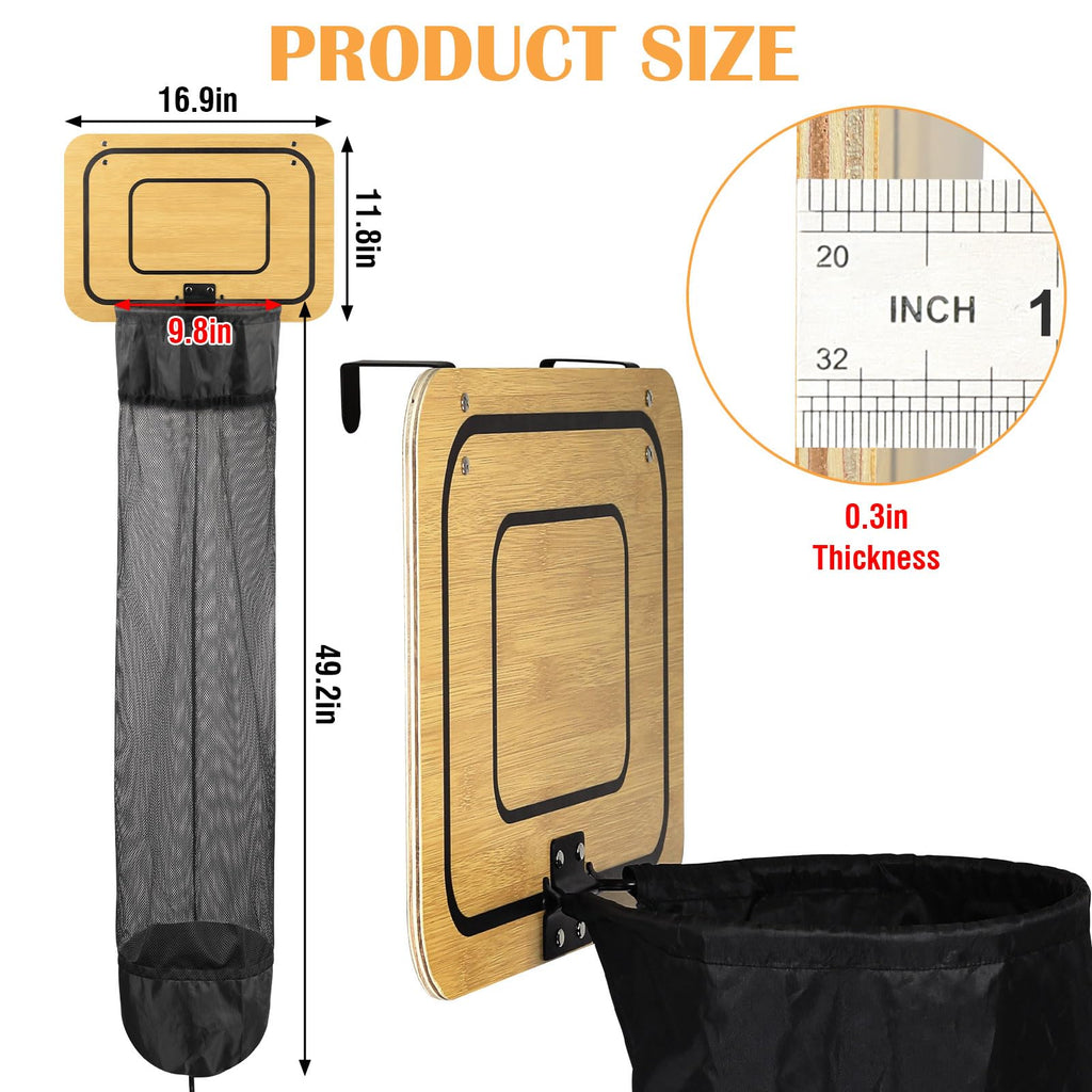 Wooden Basketball Laundry Hamper with Drawstring for Kids Room