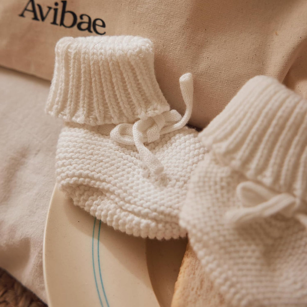 Cotton Newborn Set with Knit Sweater, Hair Band, Booties, Baby Girls
