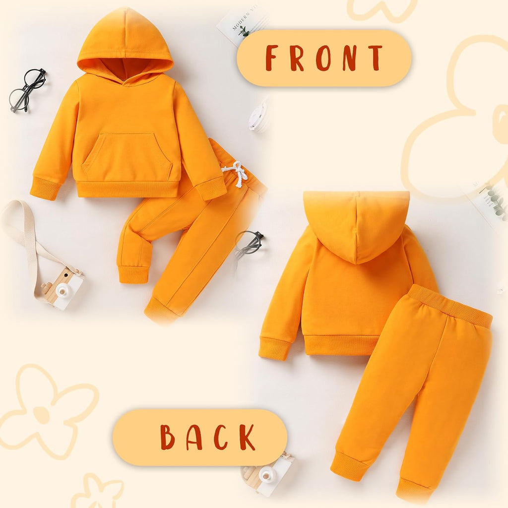 Baby Clothes for Girls Boy Solid Color Hoodie and Sweatpants Fall Winter Outfit Toddler Sweatsuit