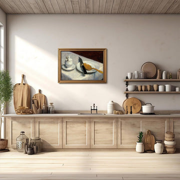 Before Meals Still Life Vintage Gold Framed Wall Art 16x24 inch