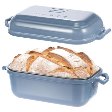 Dutch Oven for Sourdough Bread Baking, Enameled Cast Iron Dutch Oven Pot with Lid, 10×6 Bread Loaf Pans with Lid made