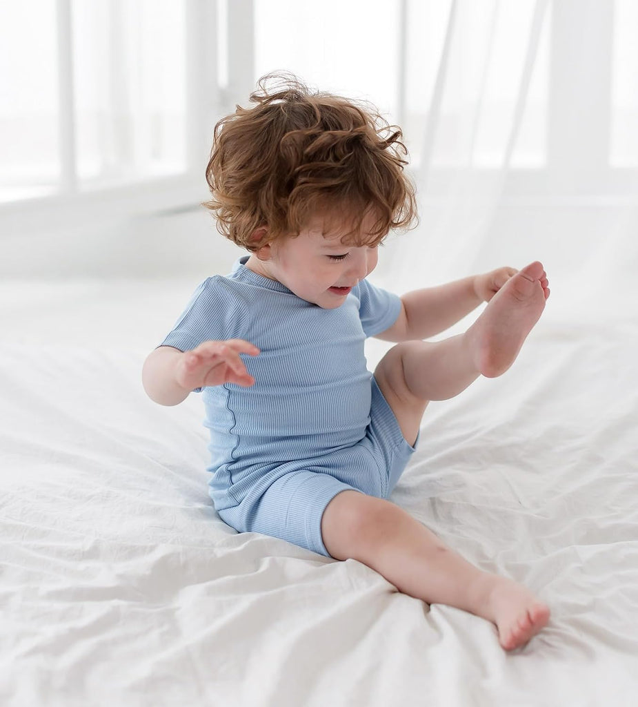 Toddler Short Pajamas Set Baby Boys Girls Kids Snug fit Ribbed Sleepwear pjs for Daily Life Style