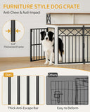 39.4'' Dog Crate Furniture, Large Wooden Dog Crate with Storage and 3 Doors, Indoor Kennel for Medium/Large Dogs