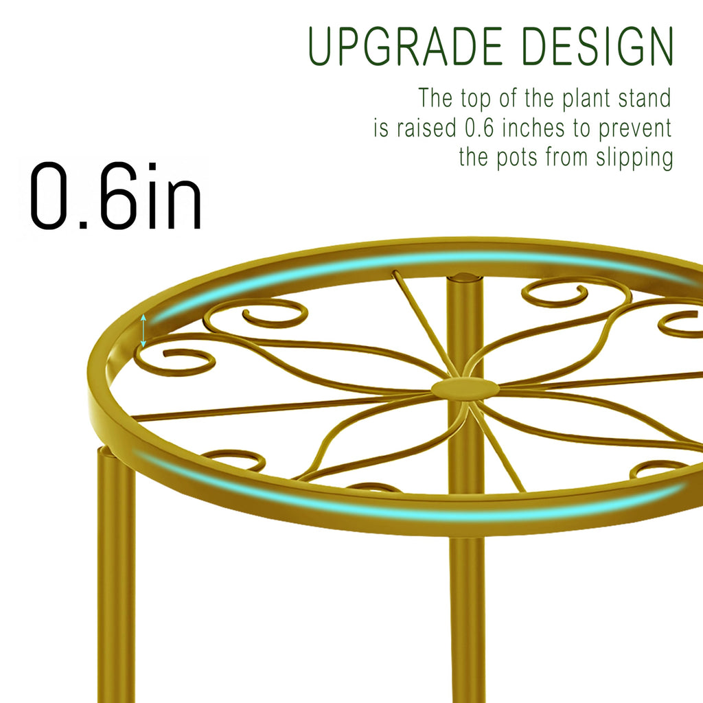 5-Pack Metal Plant Stands for Outdoor Indoor, Anti-Rust Iron Flower Pot Stand, Heavy Duty Plant Pot Shelf for