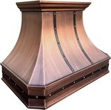 36 Inch Copper Wall Mount Range Hood LED Lights, Baffle Filters