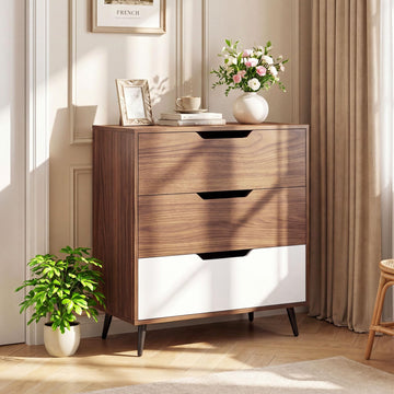 3-Drawer, Chest of Drawers, Rustic Farmhouse Wooden Storage, Sofa Beside Table, Utility Storage Organizer, Study