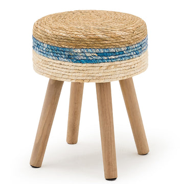 Grass Weave Pouf Ottomans Round Footstool Handmade Bohomian Decor