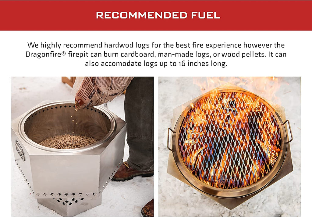 Portable Smokeless Firepit, Accessories Included: Grill, Base Stand, Carrying Case. Wood Pellet/Log Burning Outdoor