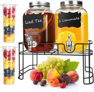 Gallon Jars, (2 Jars) Ice Juice Dispenser - Set of 2