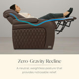 Diamante Zero-Gravity CoolZero Italian Leather Home Theater Seating, Power Headrest, Power Recline, Row of 2 Loveseat