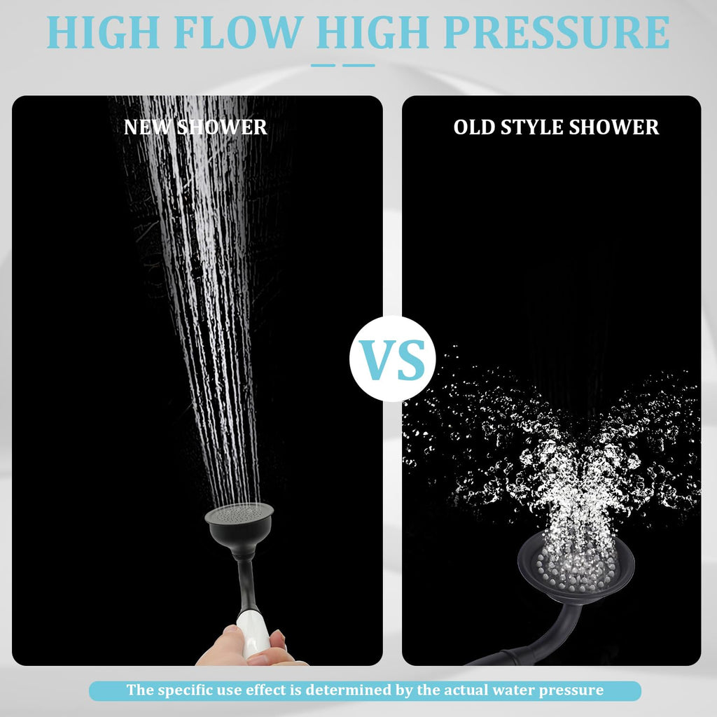 Vintage Handheld Shower Head with 59" Flexible Hose, Black