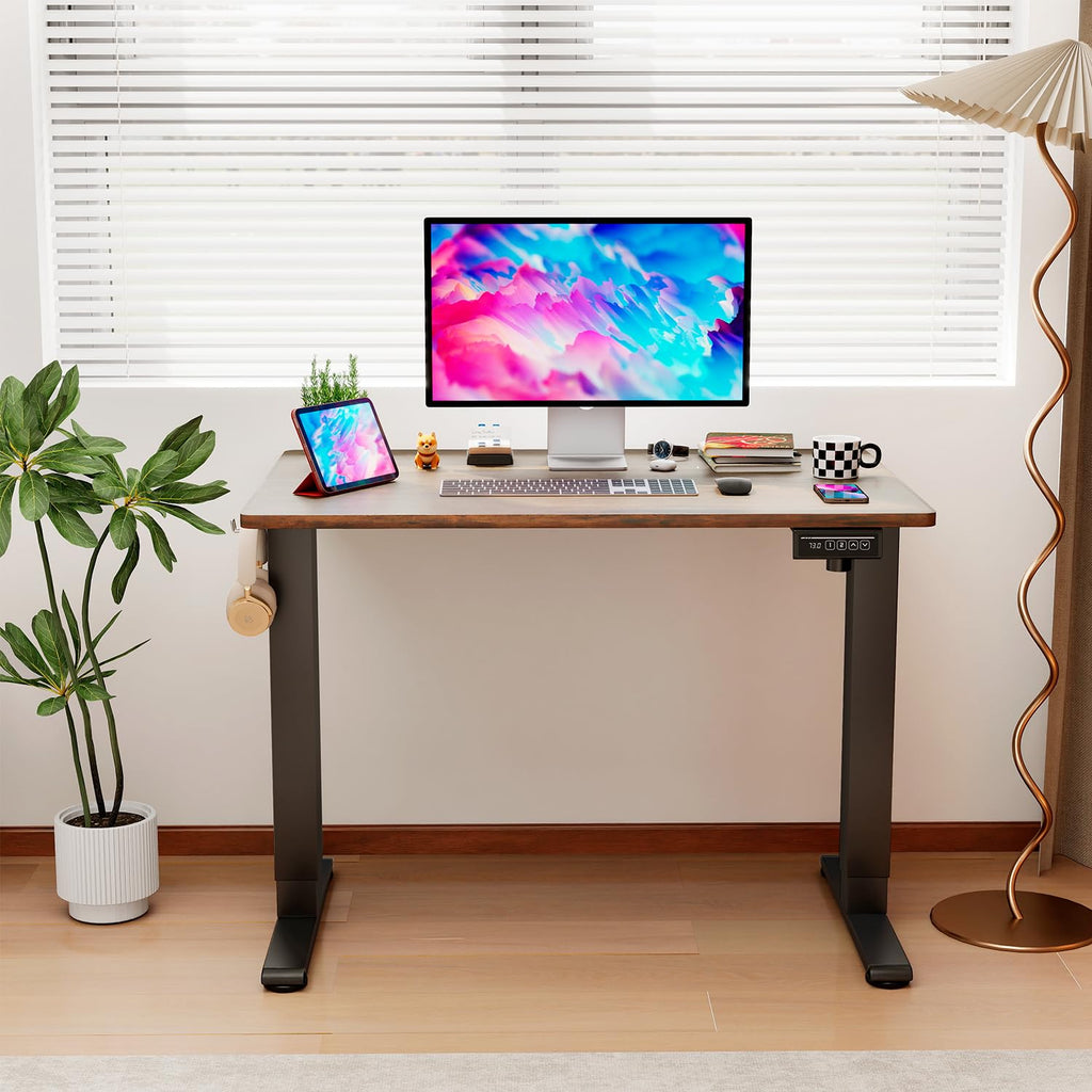 Electric Standing Desk 40x24 Inch Height Adjustable Desk Large Space Office Computer Desk with Headphone Holder 2