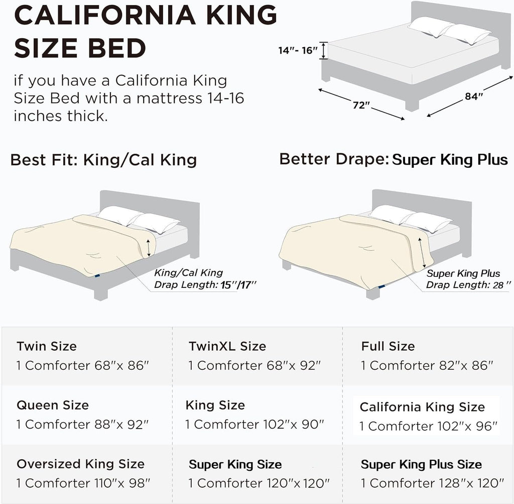 Soft California King Size Comforter Duvet Insert-Down Alternative Comforter with Corner Tabs-Lightweight Breathable