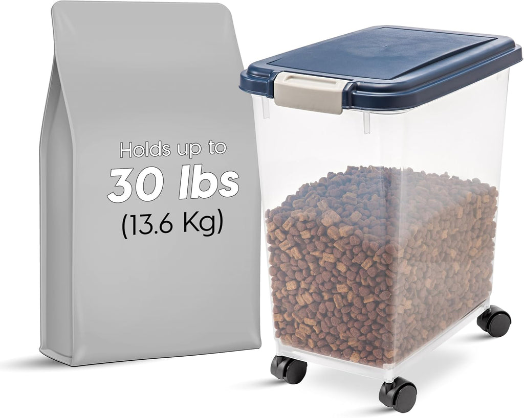 USA Dog Food Storage Container, Up to 30 lbs, Navy, Made in USA