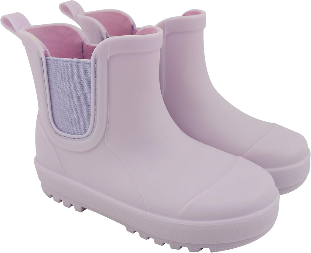 Toddler and Kids' Chelsea Rain Boots, Waterproof Rubber Rainboot, Girls/Boys Light Water Shoes for Muddy Park/Hiking