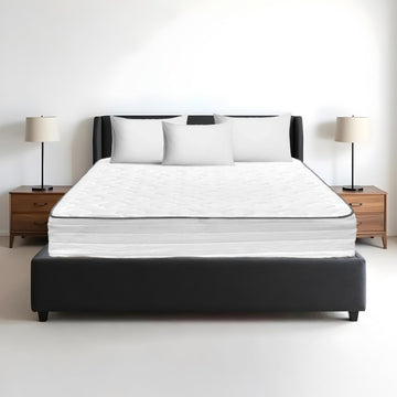 California King Mattress 10 Inches White - Pocketed Coil Euro Top Cool Memory Foam Hybrid Mattress Breathable Cover