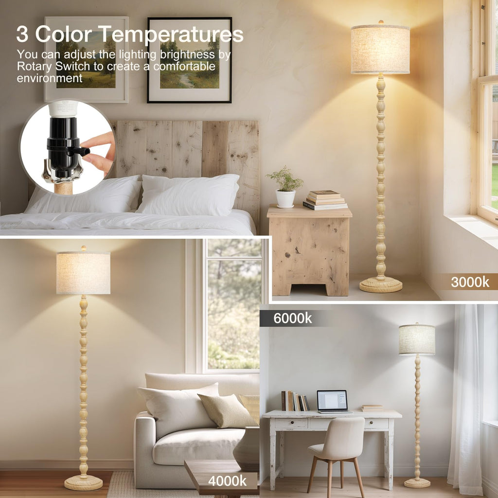 Farmhouse Floor Lamps, Standing Lamp with Bulb