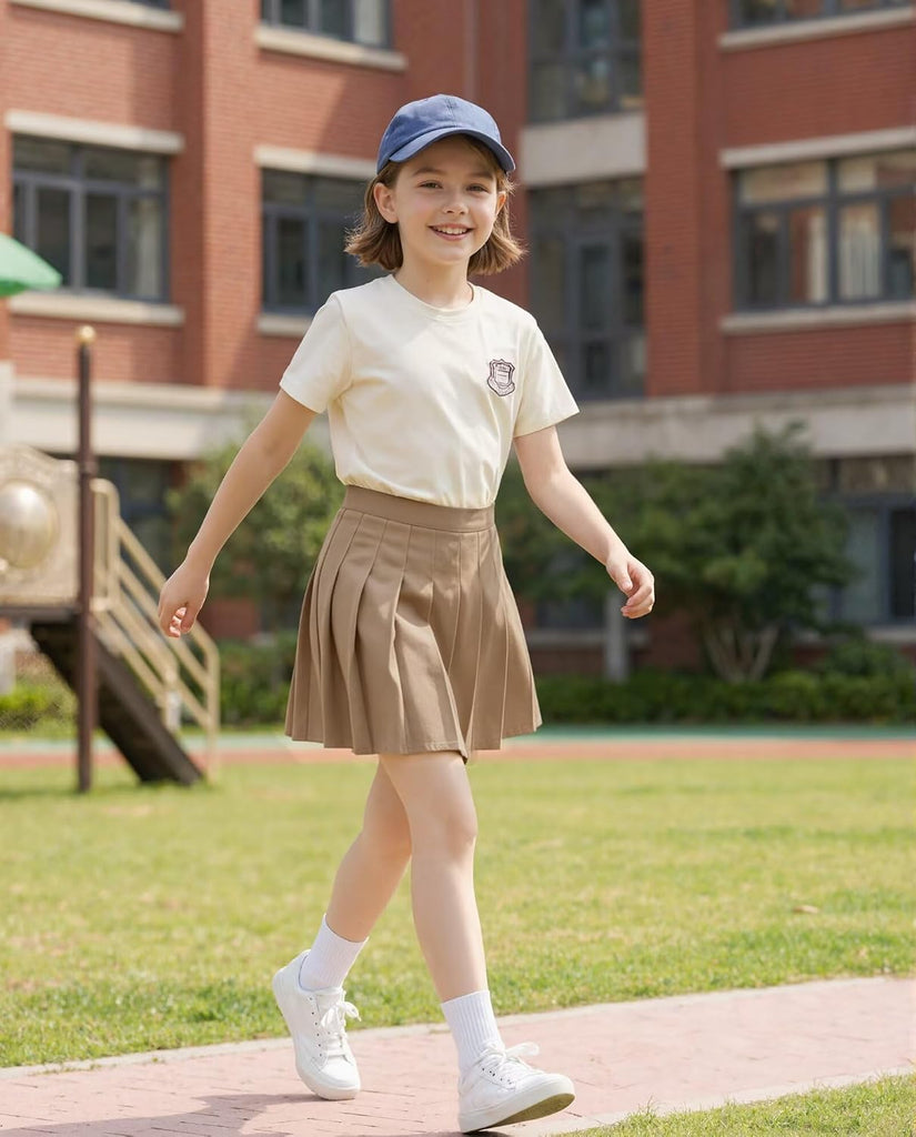 Uniform Skirts for Girls Pleated Tennis Skort with Pockets