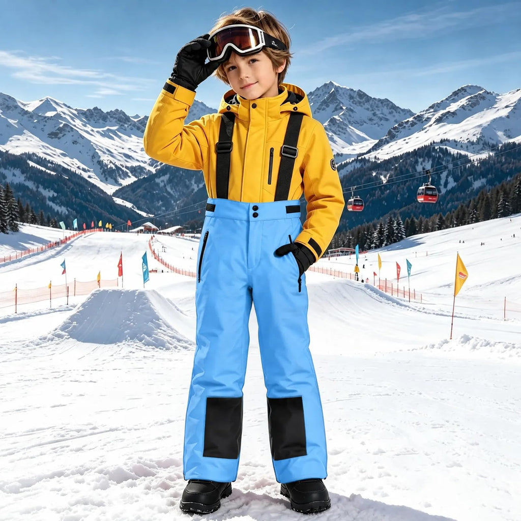 Kids Ski Bib Snow Pants Adjustable Straps Winter Overalls