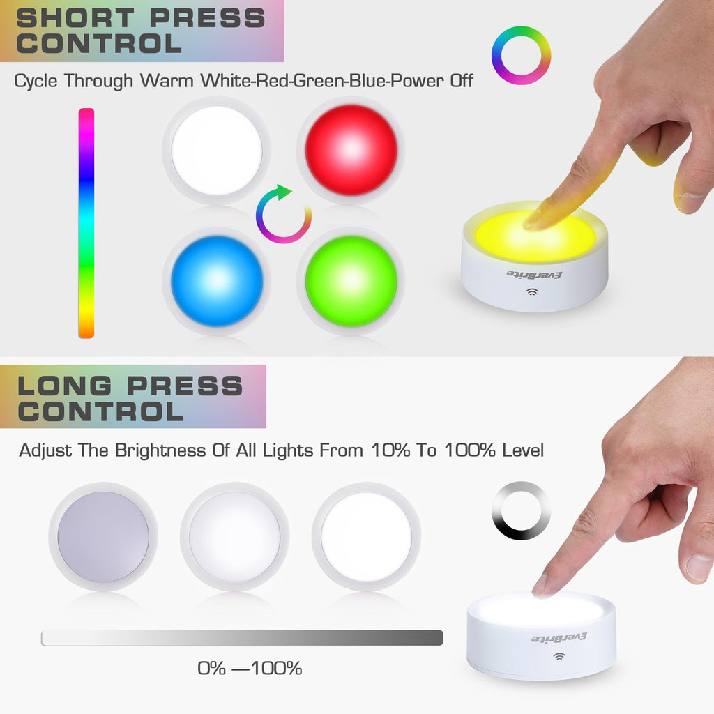Puck Lights with Remote, RGB 13 Color Changing Lights with Dimmer