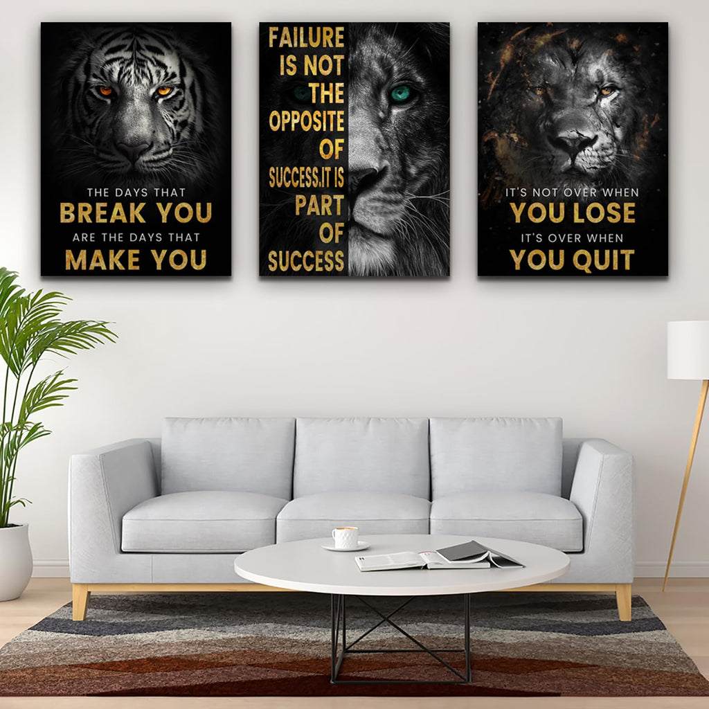 Motivational Wall Decor Art Inspirational Canvas Poster Print Inspiring Quotes Animals Painting Picture Office Wall