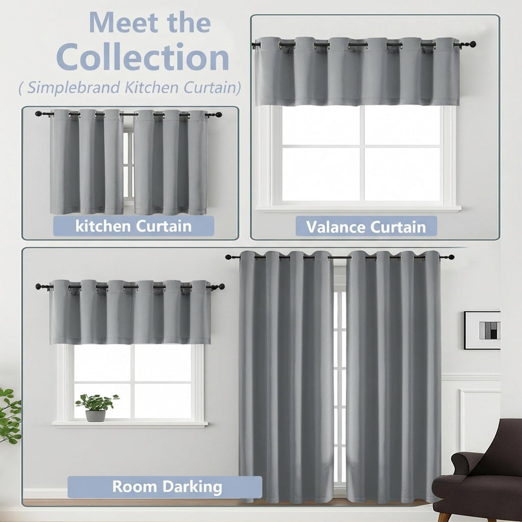 Silver Grey Curtains Living Room 90 Inches Long 2 Panels Set, Room Darkening Thermal Insulated Curtains & Drapes