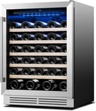 Wine Fridge Cooler - 24 Inch Wine Fridge Hold 52 Bottles, 40-65°F Wine Refrigera