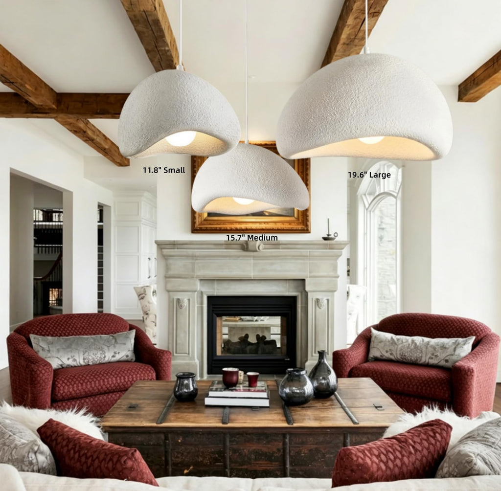 Scandinavian Pendant Light White Concrete Cement Chandelier